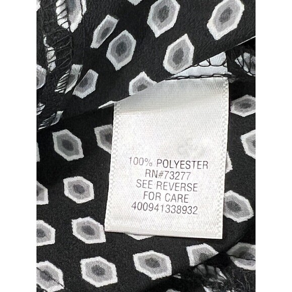 Apt. 9 Women's Petite Top Size PM Black, Gray, White Button Down Blouse - Picture 7 of 11